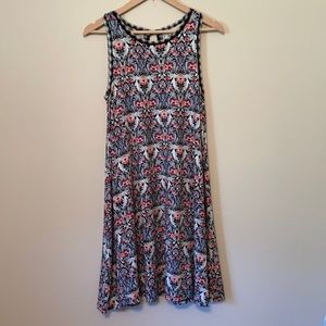 LOFT Floral Sleeveless Swing Dress Casual Sundress Size Small Beach Dress